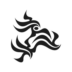 Graphic tattoo design. Stencil. Abstract tribal sign. 