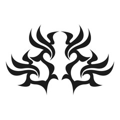 Graphic tattoo design. Stencil. Abstract tribal sign. 
