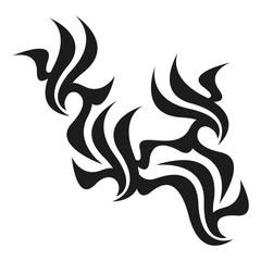 Graphic tattoo design. Stencil. Abstract tribal sign. 