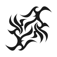 Graphic tattoo design. Stencil. Abstract tribal sign. 