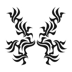 Graphic tattoo design. Stencil. Abstract tribal sign. 