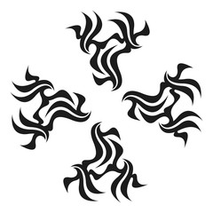 Graphic tattoo design. Stencil. Abstract tribal sign. 
