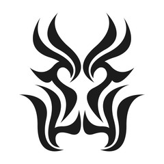 Graphic tattoo design. Stencil. Abstract tribal sign. 