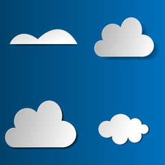 Vector paper clouds and balloons