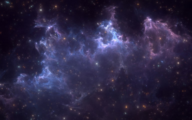 Space nebula with stars. For use with projects on science, research, and education.