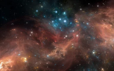 Weltraumnebel mit Sternen. Zur Verwendung mit Projekten in Wissenschaft, Forschung und Bildung. © Peter Jurik