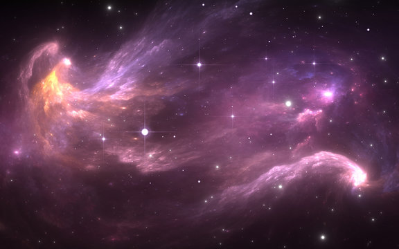 Space nebula with stars. For use with projects on science, research, and education.