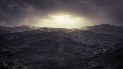 Sunshine on stormy sea - Seamless loop