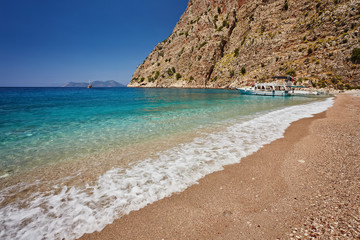Tourists visit famous Butterfly Valley beach