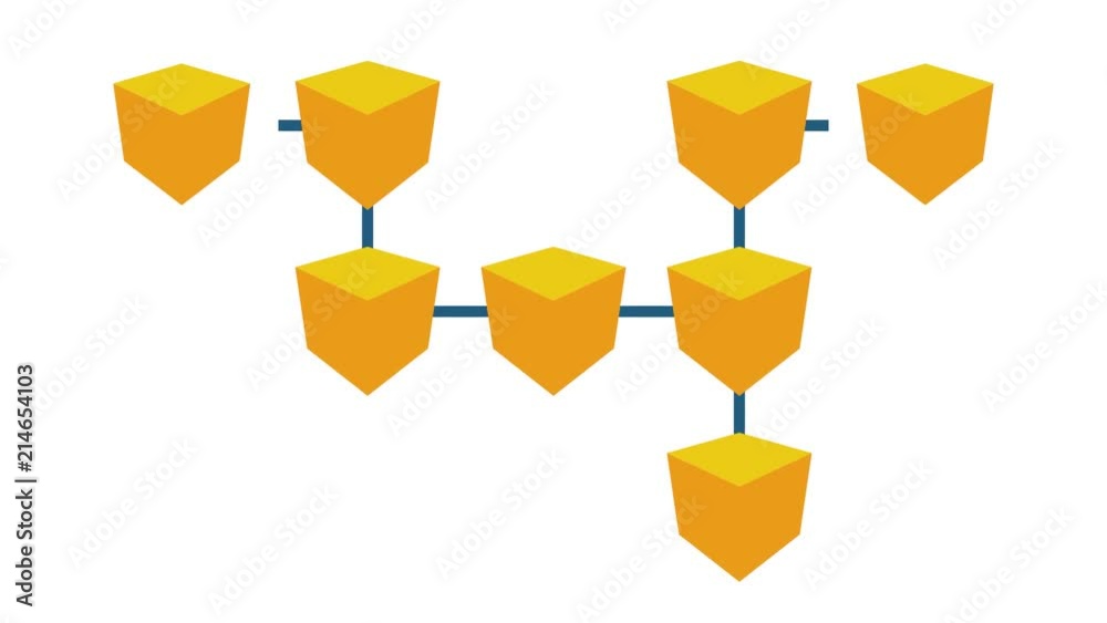 Poster simple blockchain animation. blockchain technology animation.
