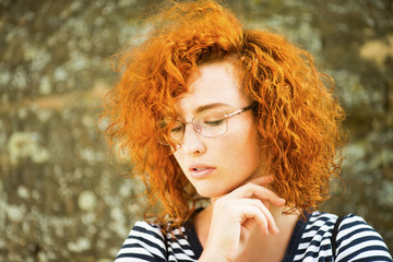 Portait if a young ginger woman