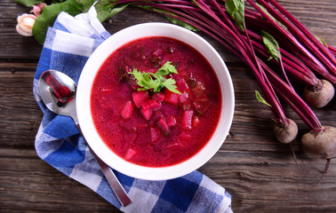 Homemade beetroot soup