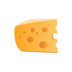 Icon of Cheese with holes isolated on white. Vector illustration in EPS 10.