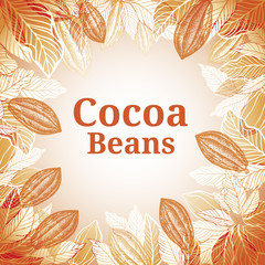 Cacao beans plant, Vector exotic cacao plants