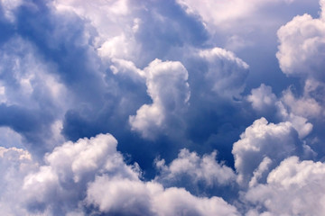 Dramatic sky and white clouds