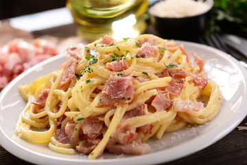 Delicious carbonara pasta