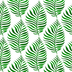 Green leaves. Seamless pattern