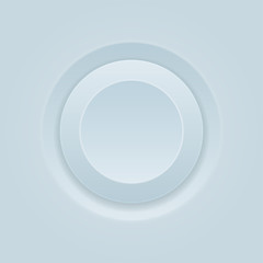 Push button. Round white plastic 3d icon