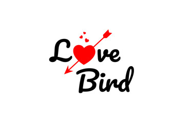 love bird word text typography design logo icon