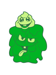 kot haufen häufchen scheiße kacke bazille virus bakterie ansteckend krank monster schleimig schleim ekelig horror halloween böse frech comic cartoon clipart
