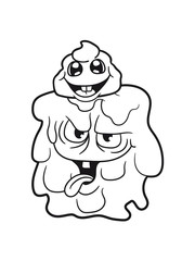 kot haufen häufchen scheiße kacke bazille virus bakterie ansteckend krank monster schleimig schleim ekelig horror halloween böse frech comic cartoon clipart