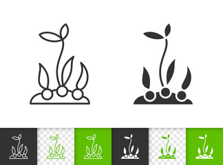 Sprout simple black line vector icon