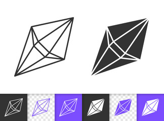 Crystal simple black line vector icon