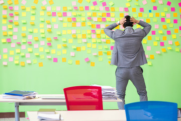 Businessman with many conflicting priorities   