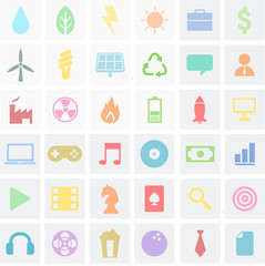 set de iconos diferentes colores para negocios y empresas