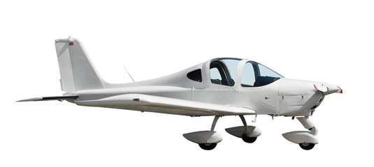 Sports monoplane on white background
