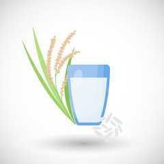 Rice milk vector flat icon