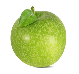 Fresh green apple isolated on white background with clipping path