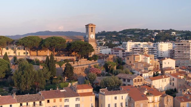 City of Cannes and Clock Tower Flyby