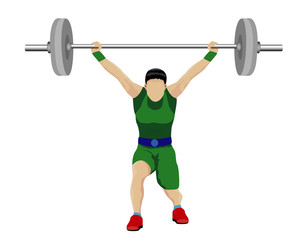 Weight-lifting sport cartoon shape vector design