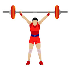 Obraz premium Weight-lifting sport cartoon shape vector design