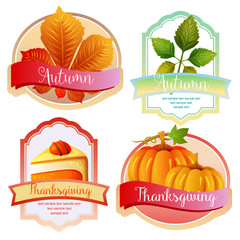 cute autumn and thanksgiving label cake