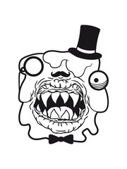 herr sir gentlemen zylinder monokel reich gefährlich bazille virus bakterie ansteckend krank monster schleimig schleim ekelig horror halloween böse frech comic cartoon clipart