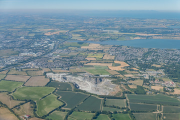 Fototapeta na wymiar Aerial view of rural scene near Rahulk, Dublin Airport