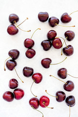 Cherries on a Light Grey Patterned Background