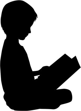 recommend clip art: The child is reading a book.