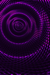 Abstract Curved Spiral Background. Dark Purple Metallic Rotating Hypnotic Pattern. Raster. 3D Illustration