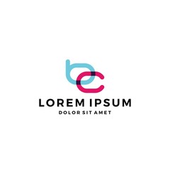 bc letter logo initial overlapping style