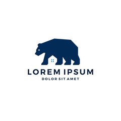 bear house home logo polar vector