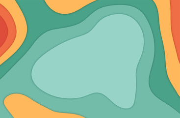 Pastel colorful paper cut out background. Abstract texture with 3d paper cut effect. Cardboard carving art. Vector illustration, space for text.