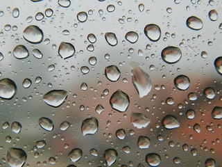 Background of water drops on glass