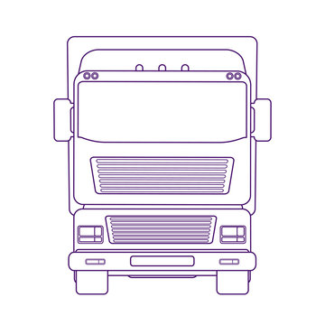 recommend clip art: Lorry car front view. Truck for transportation various objects. Vector linear illustration.