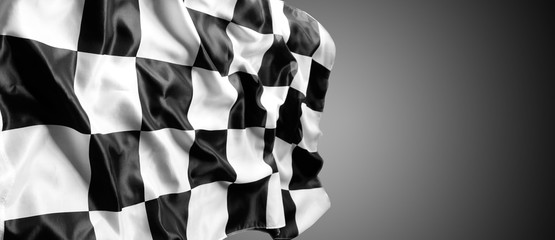 Checkered flag on grey