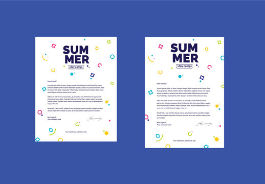 Colorful Geometric Letterhead Layout