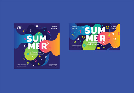 Colorful Abstract Social Media Feed Layout Set