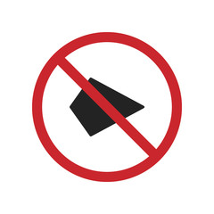 Do not turn icon. Colored icon isolated on white background. Do not turn Silhouette. Web site, page and mobile app design vector element.